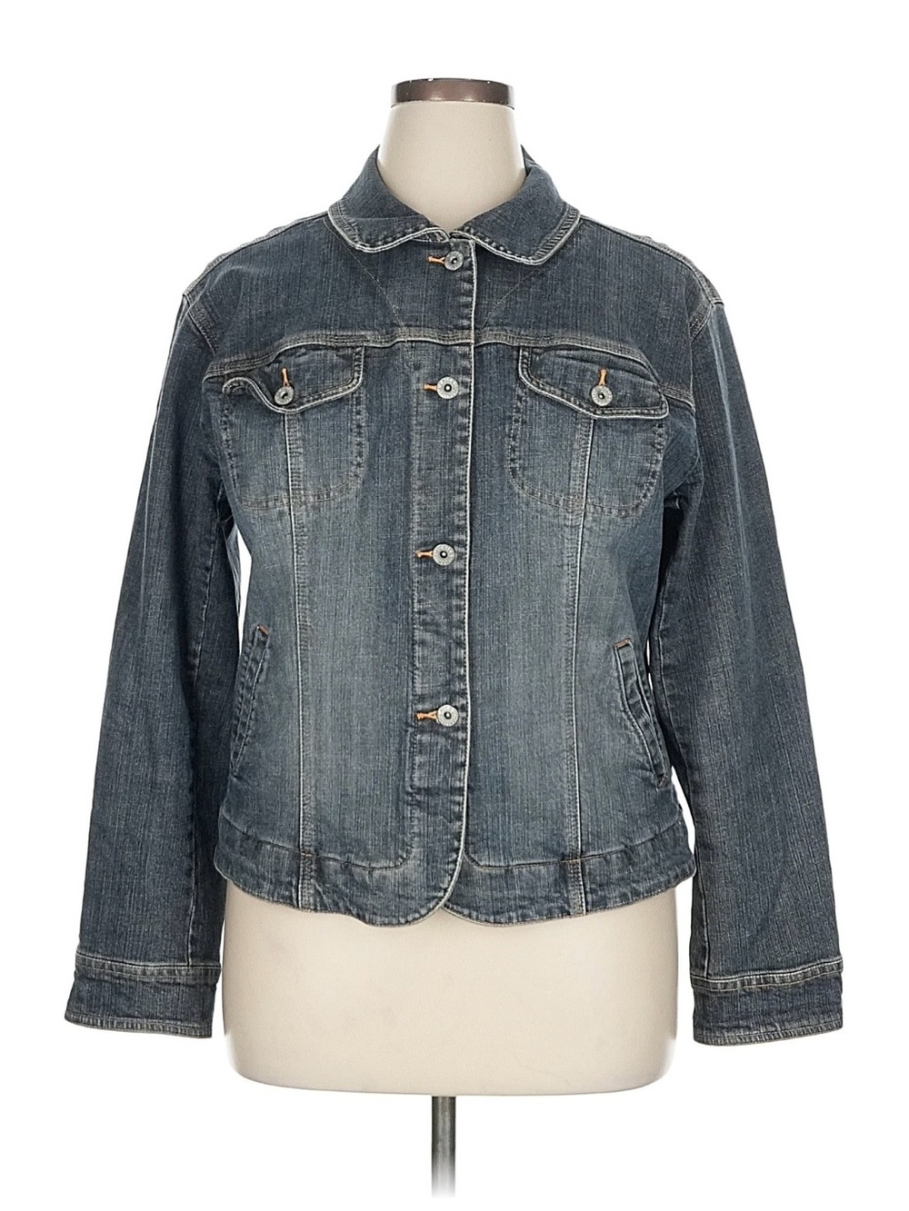 Classic Women's Denim Jacket - Dark Blue